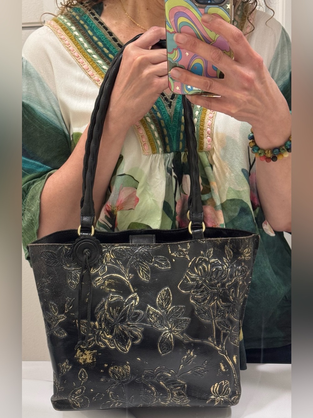 Patricia Nash Alexia metallic floral Tote Bag - Picture 4 of 17